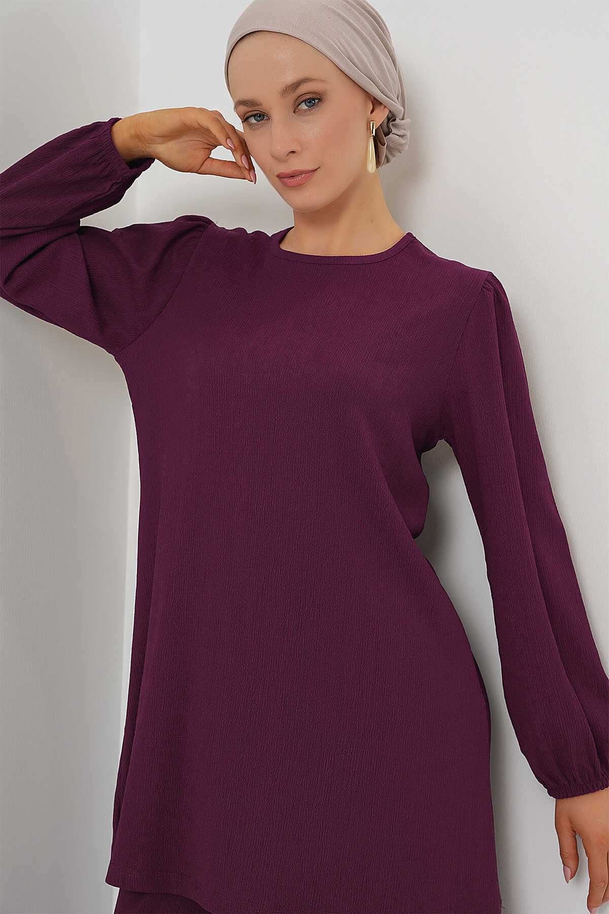 Kadın Tunik Pantolon Alt Üst Takım 6663 - Mor - 4