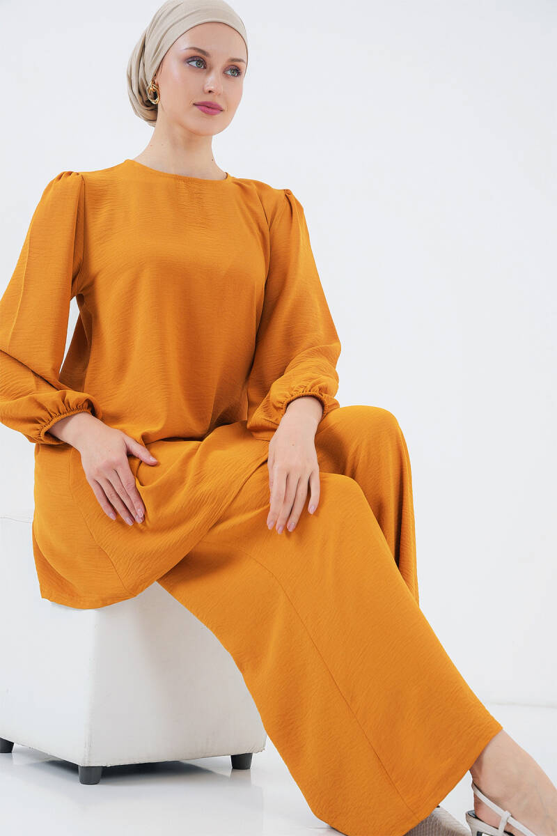 Ayrobin Tunik Pantolon Alt Üst Takım 6712 - Hardal - BİGDART
