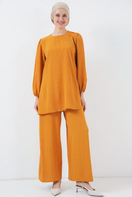 Ayrobin Tunik Pantolon Alt Üst Takım 6712 - Hardal - 3