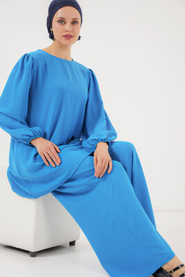 Ayrobin Tunik Pantolon Alt Üst Takım 6712 - Mavi 