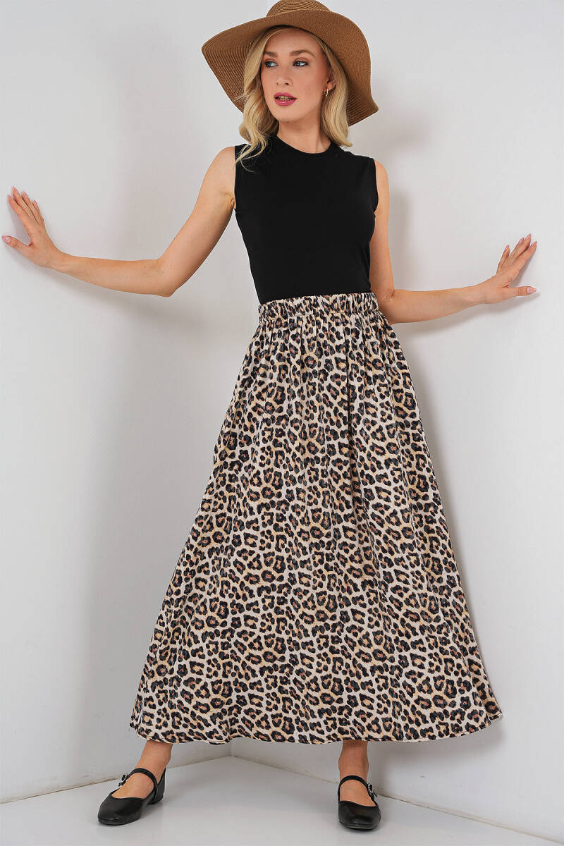 Kadın Uzun Ayrobin Etek 8050 - C. Kahverengi - BİGDART