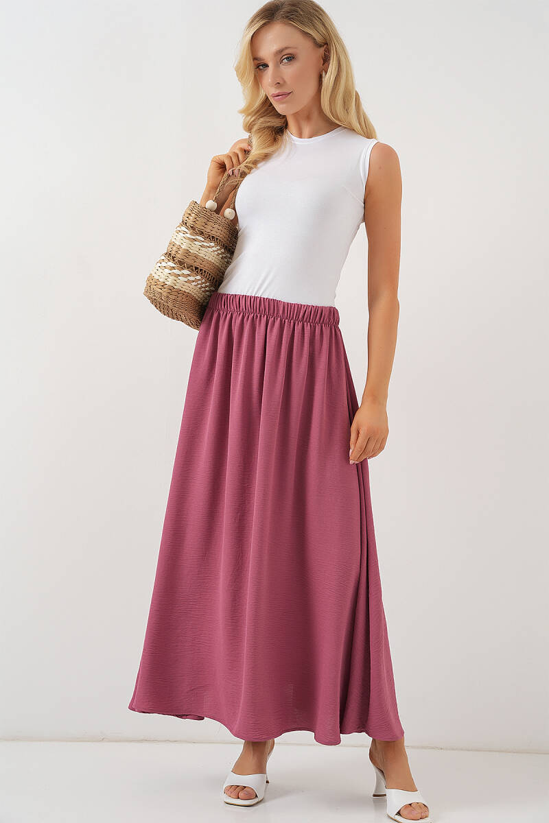 Kadın Uzun Ayrobin Etek 8050 - Gül Kurusu - BİGDART