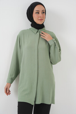 Kadın Uzun Gömlek Tunik 5945 - Çağla 