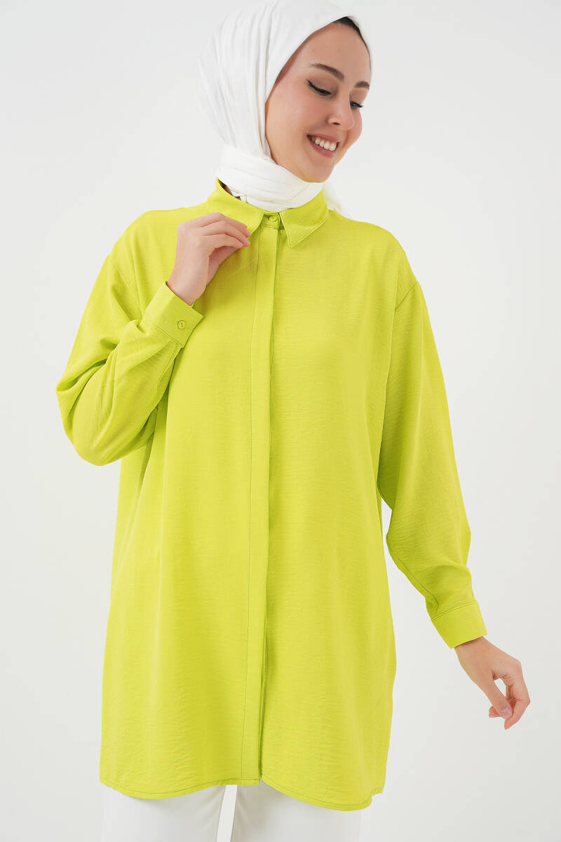 Kadın Uzun Gömlek Tunik 5945 - E.Yeşil - BİGDART