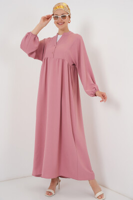 Kadın Uzun Tesettür Elbise 2525 - Gül Kurusu 