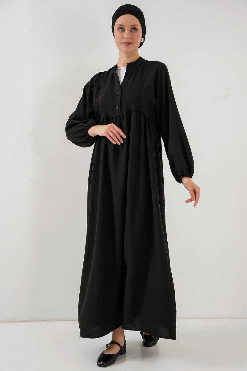 Kadın Uzun Tesettür Elbise 2525 - Siyah - BİGDART