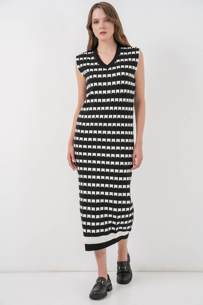 Kadın Uzun Triko Süveter 15961 - D. Siyah - BİGDART