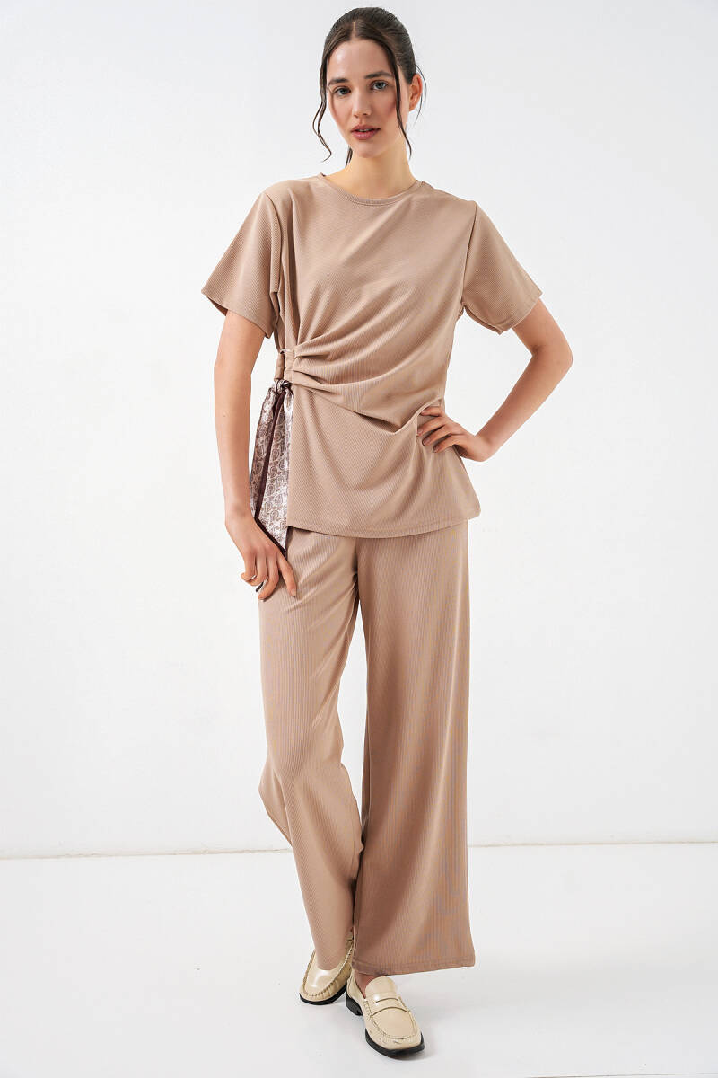 Kadın Yan Bağlamalı İkili Takım 30104 - Bej - BİGDART