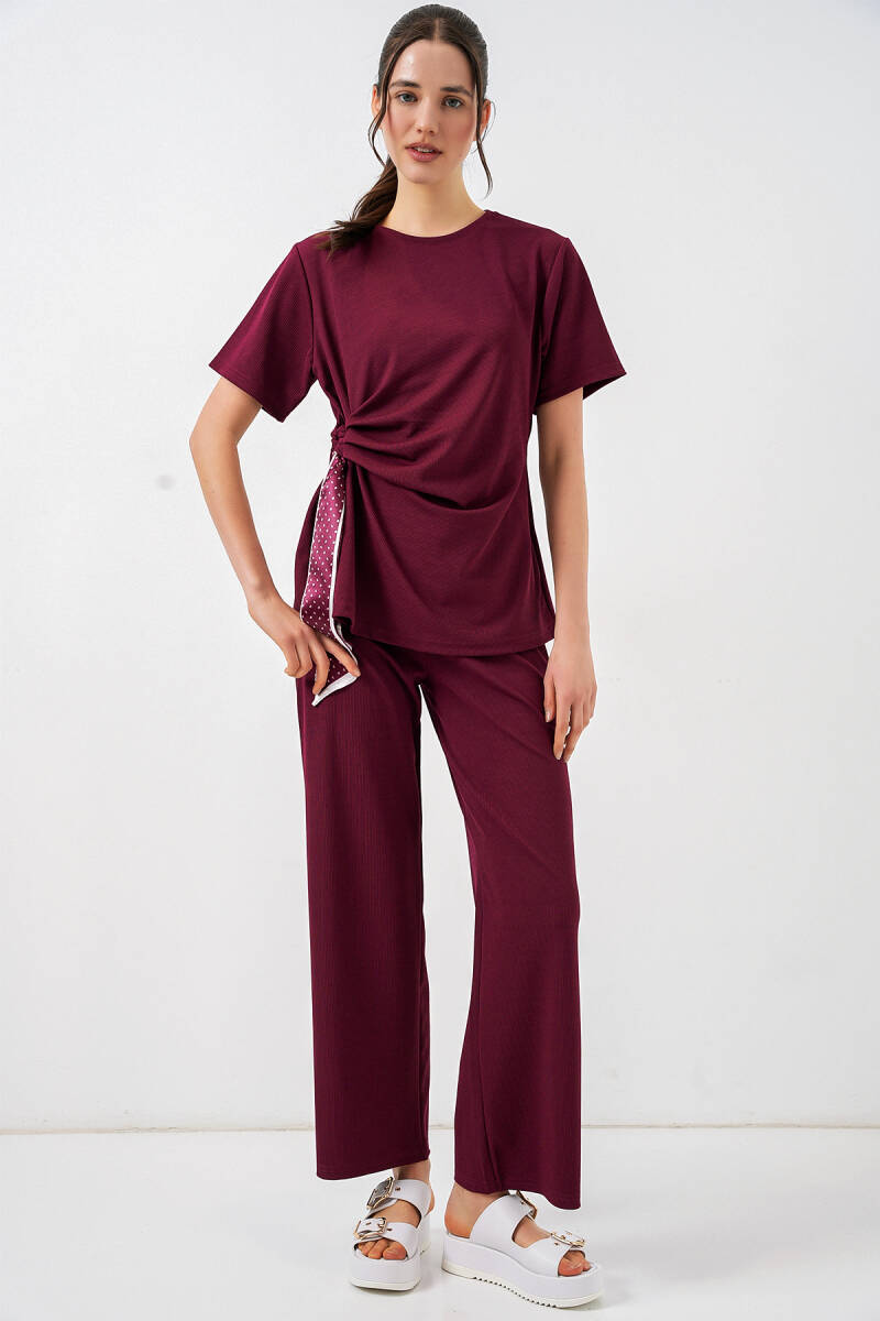 Kadın Yan Bağlamalı İkili Takım 30104 - Bordo - BİGDART