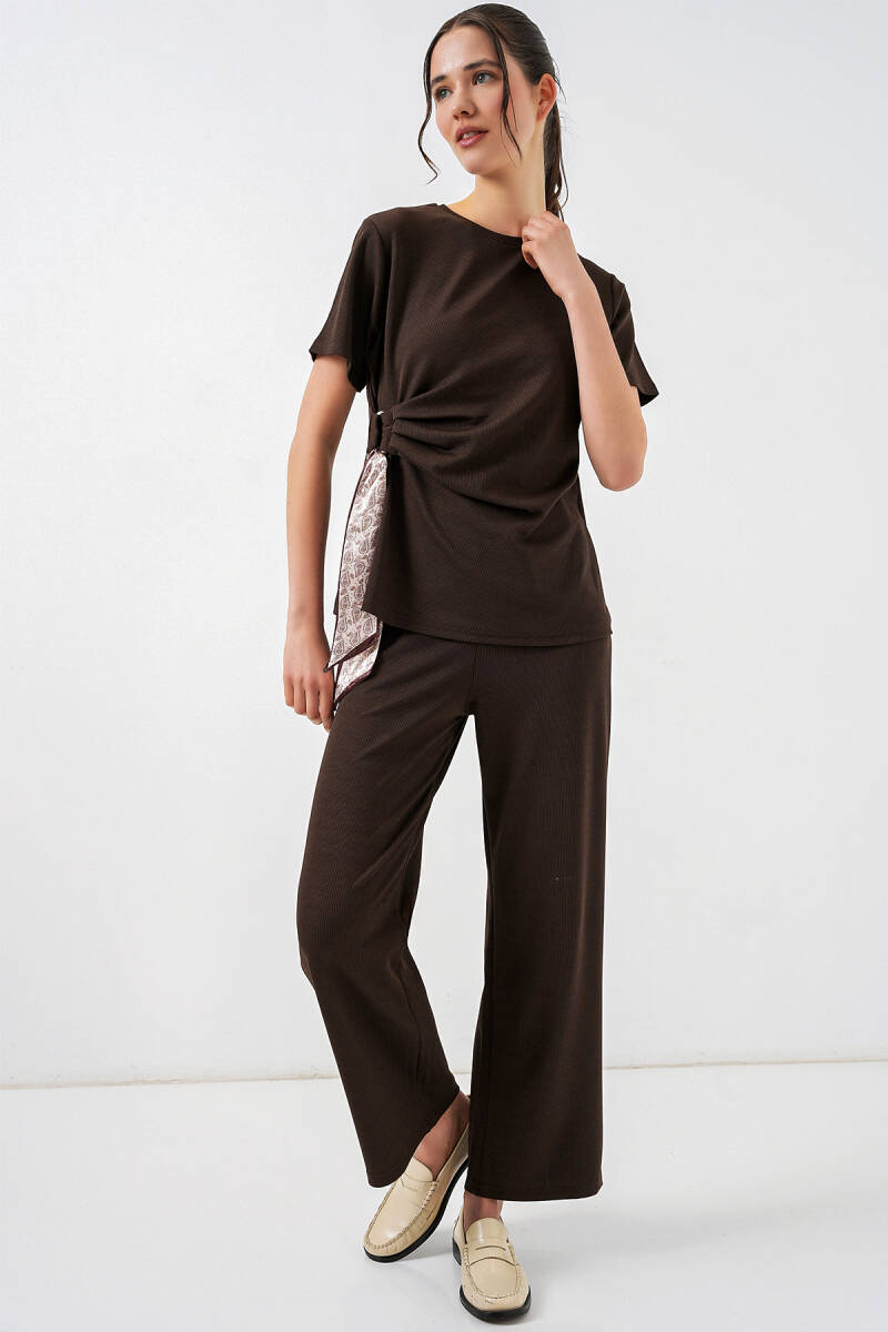 Kadın Yan Bağlamalı İkili Takım 30104 - Kahverengi - BİGDART