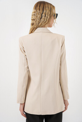 Kadın Yandan Bağlamalı Blazer Ceket 0750 - Bej - 6