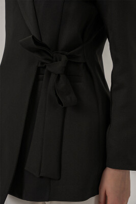Kadın Yandan Bağlamalı Blazer Ceket 0750 - Siyah - 5