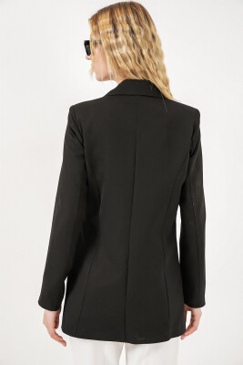 Kadın Yandan Bağlamalı Blazer Ceket 0750 - Siyah - 6