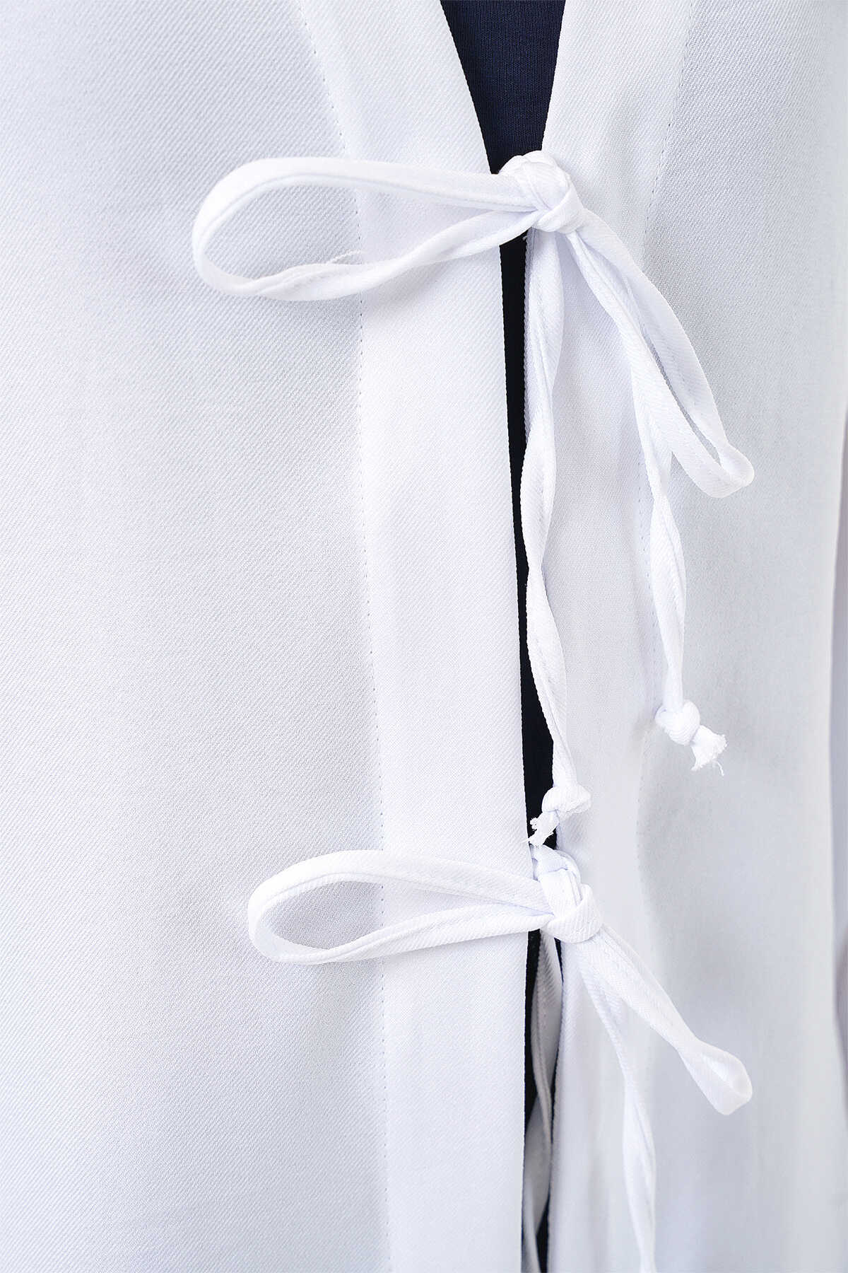 Keten Tesettür Kimono 5968 - Beyaz - 5