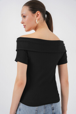 Kurdele Detaylı Örme Bluz 949 - Siyah - 6