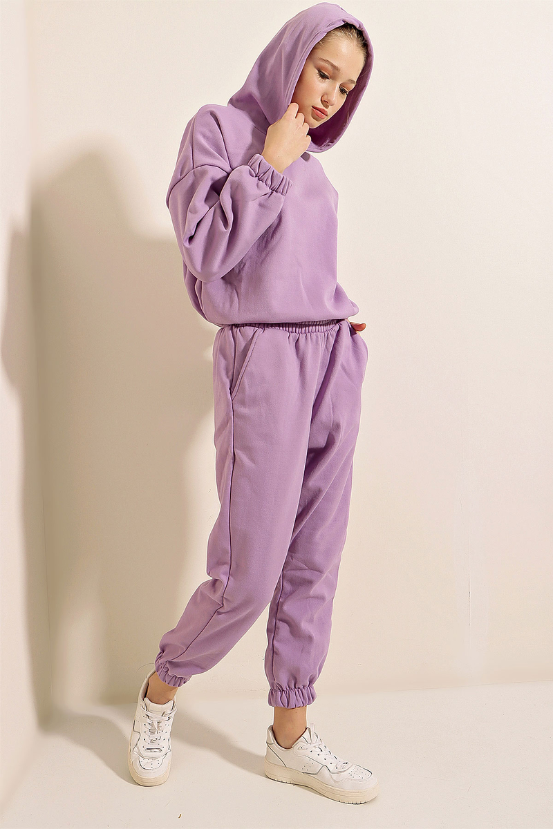 55376 Şardonlu Eşofman Takımı - Lila - BİGDART