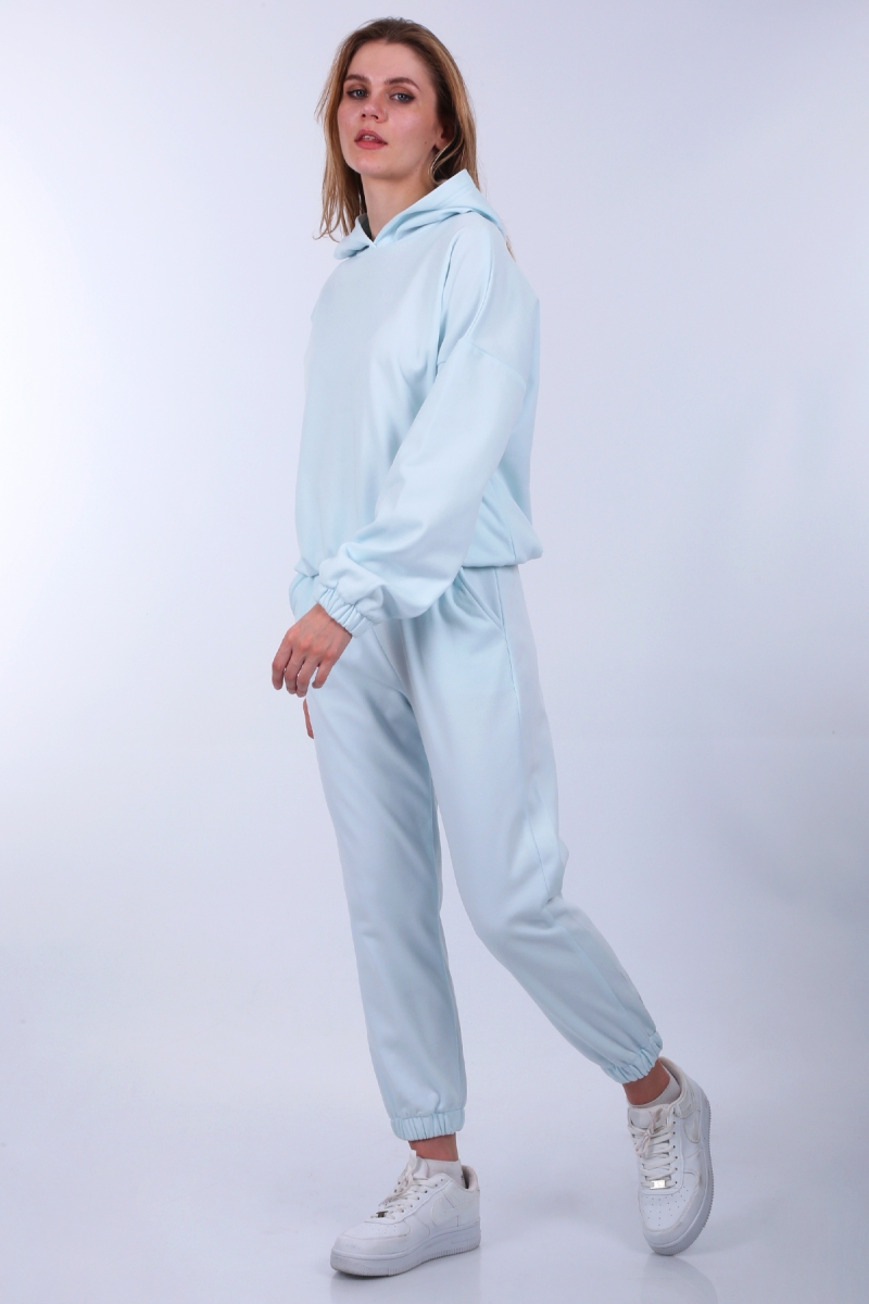 55376 Şardonlu Eşofman Takımı - Açık Mavi - BİGDART